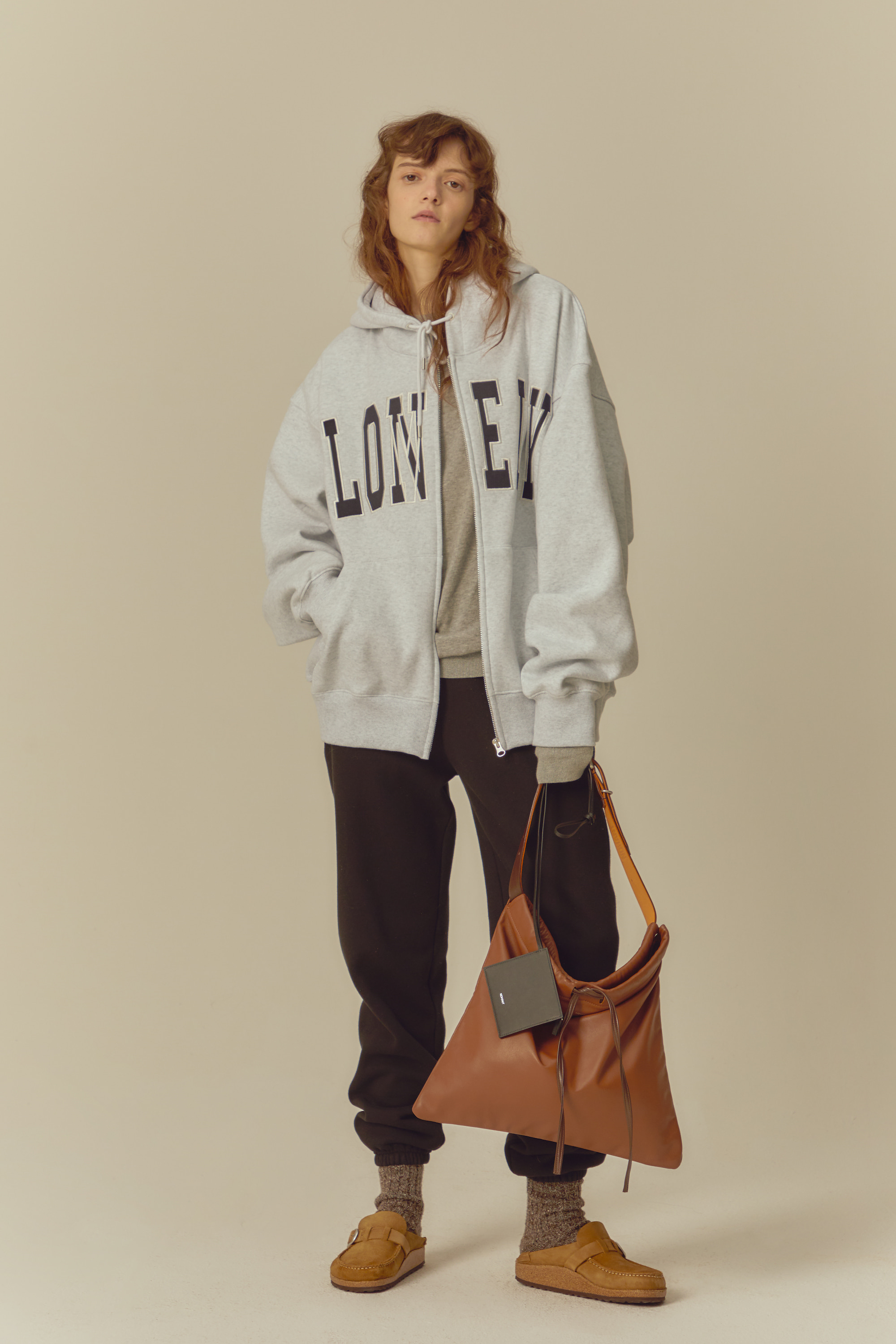 LONELY/LOVELY ZIP-UP HOODIE ASH GRAY