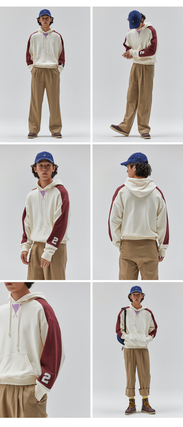 2020 COLOR BLOCK HOODIE IVORY - NOHANT